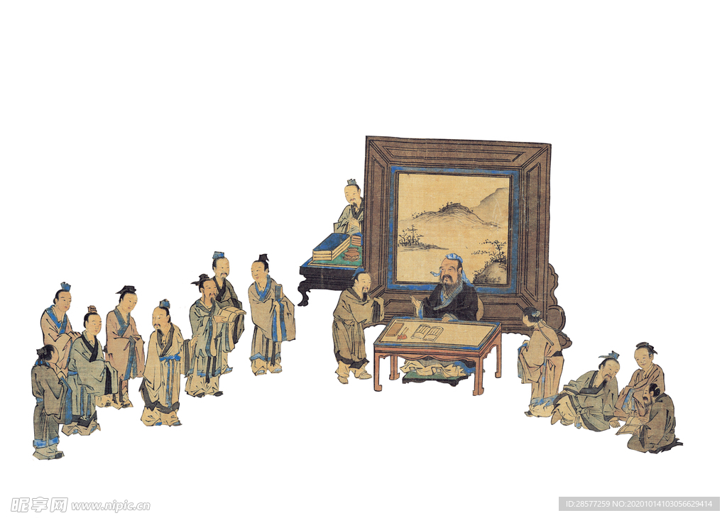 孔子圣迹图免抠图