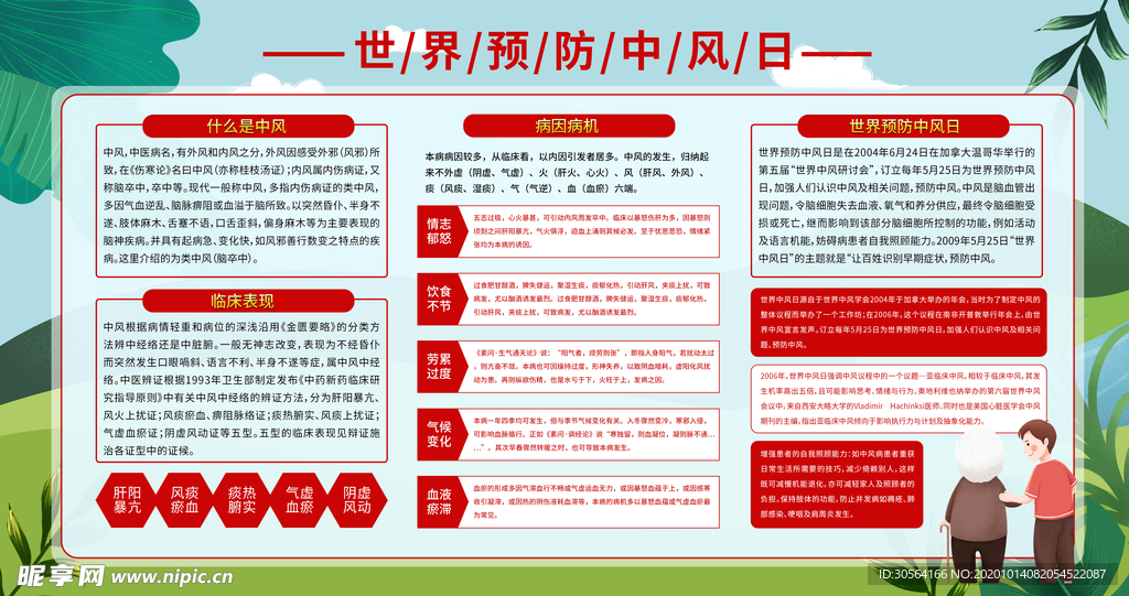 预防中风健康公益活动海报素材