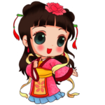 古风小女孩插画卡通海报素材