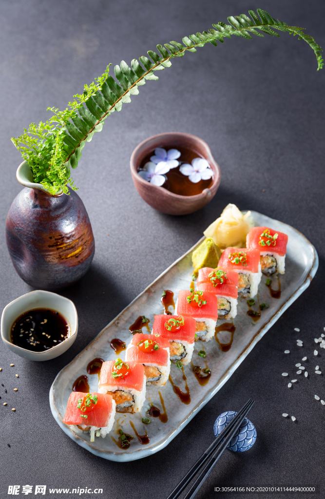 日本寿司美食食材背景海报素材