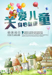 时尚大气卡通关爱儿童宣传海报