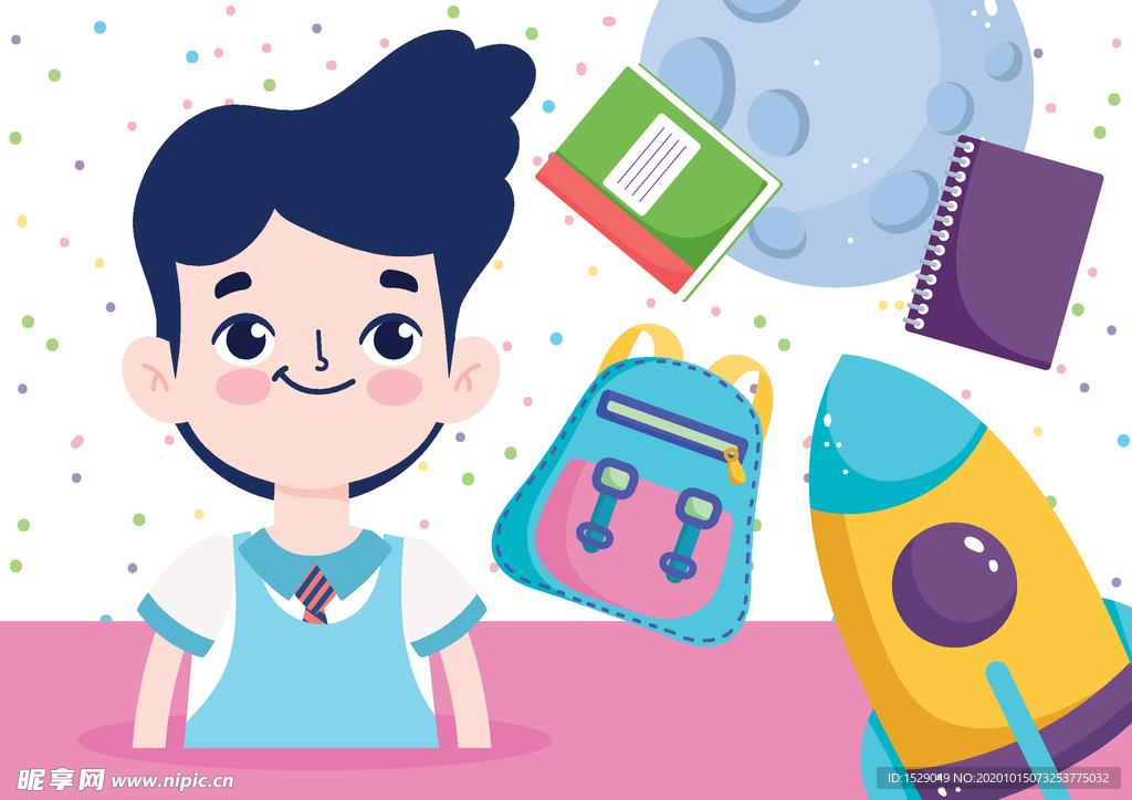 手绘卡通学生
