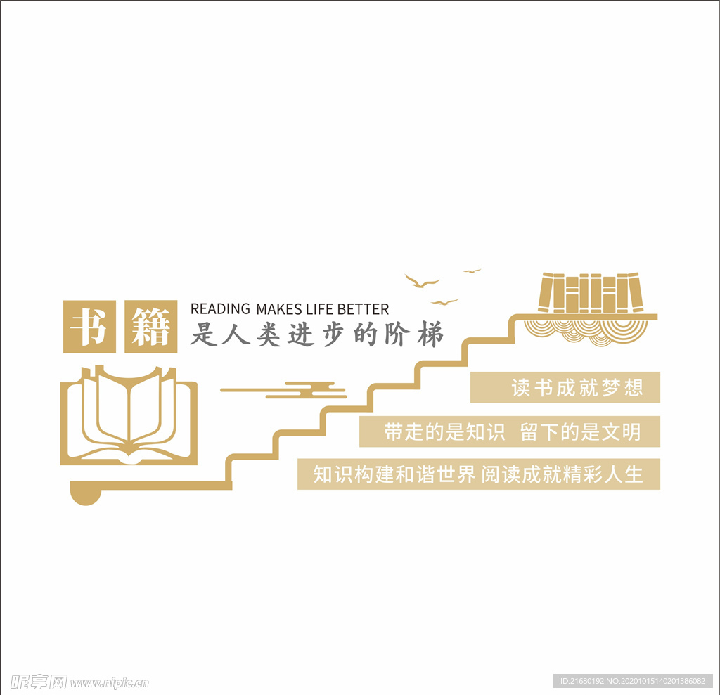书籍是人类进步的阶梯书本校园文