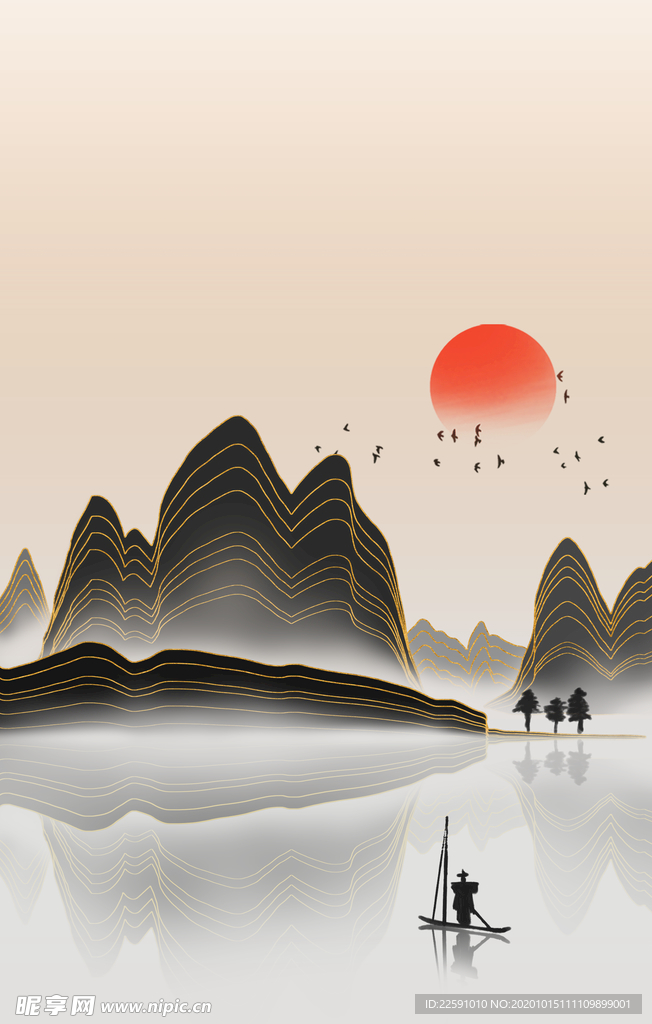 中国风 山