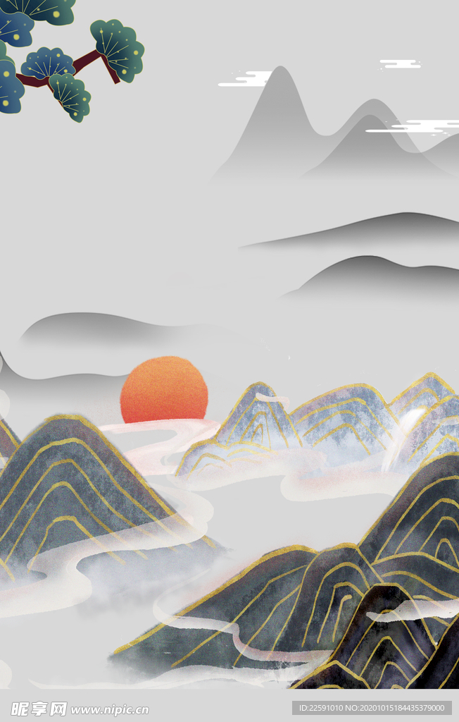 中国风 山