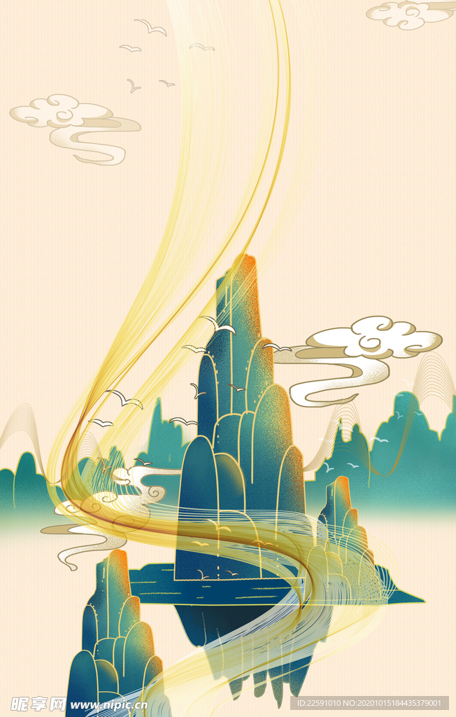 中国风 山