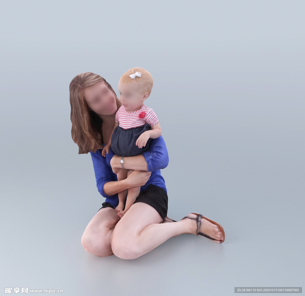 亲子 亲子3D模型 妈妈宝宝