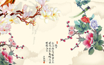壁纸壁画墙纸牡丹花栀子花