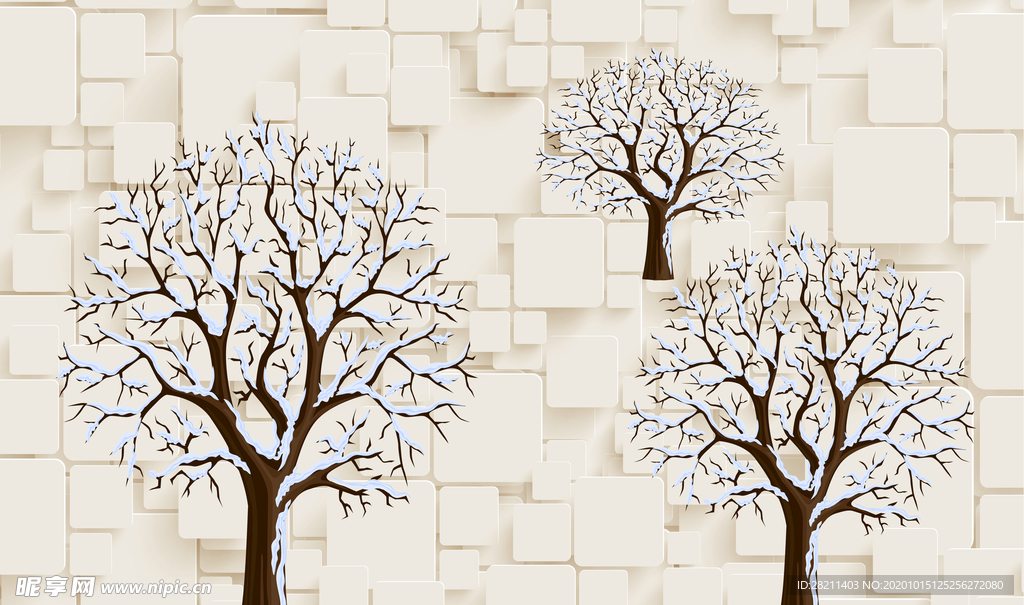 抽象树枝大树背景墙壁纸壁画
