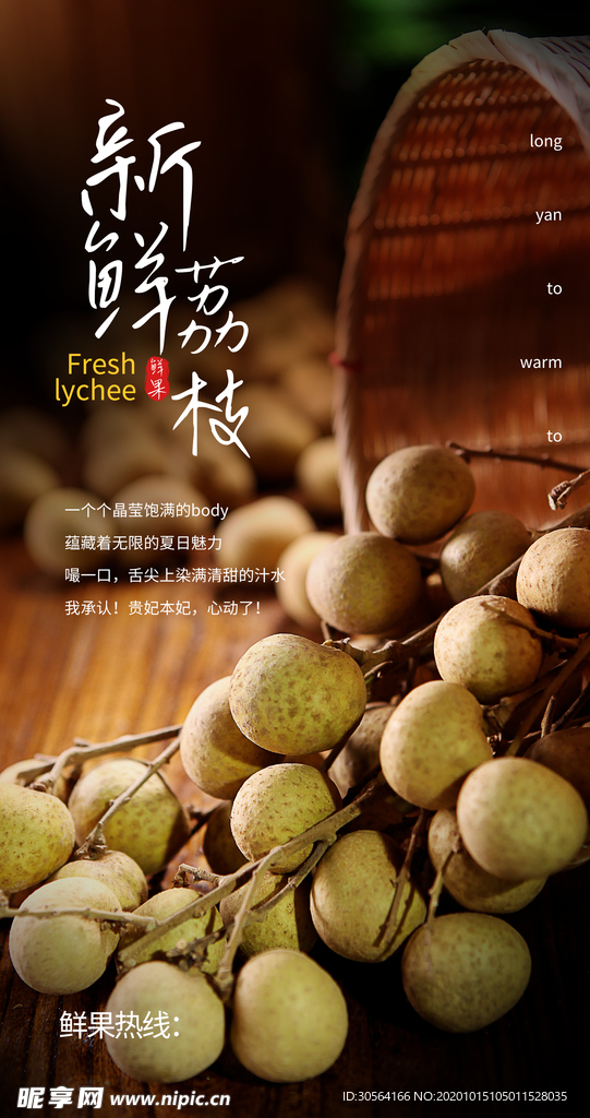 新鲜荔枝水果果实传统海报素材