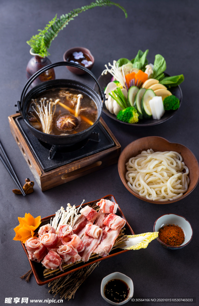 火锅肥牛食材背景海报素材