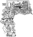 绘画插图黑白相框