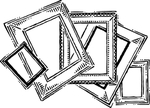 绘画插图黑白相框