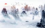 水墨电视背景墙