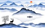 水墨电视背景墙