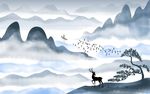 水墨电视背景墙