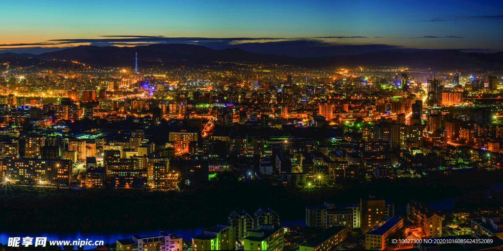 城市灯光夜景高楼背景