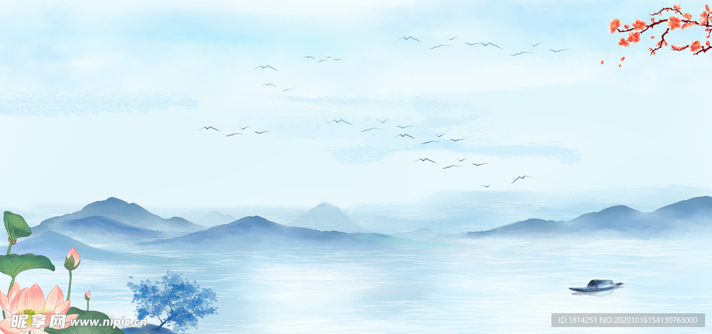 中国风水墨山水画