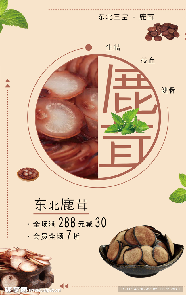 东北鹿茸促销宣传海报