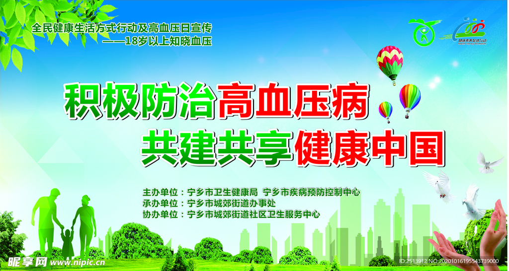 积极防治高血压  健康海报