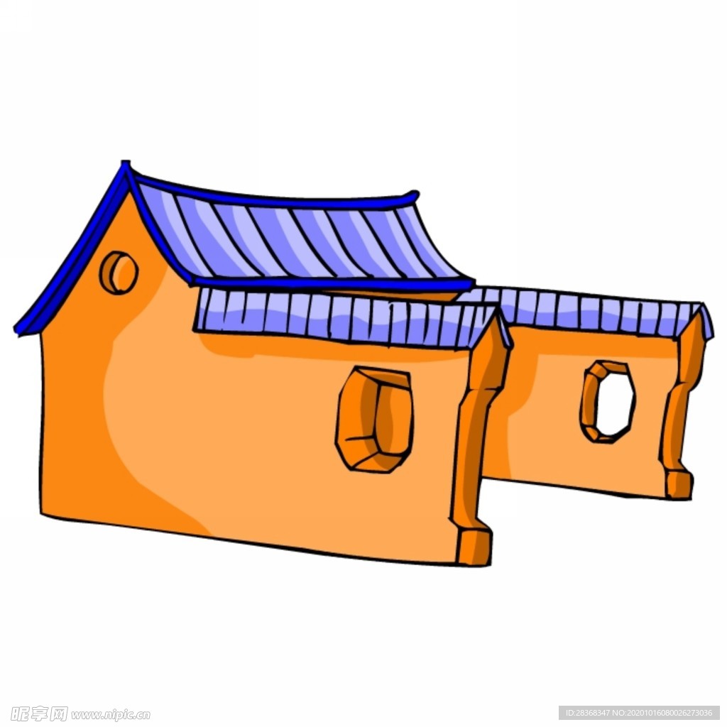 卡通中式建筑