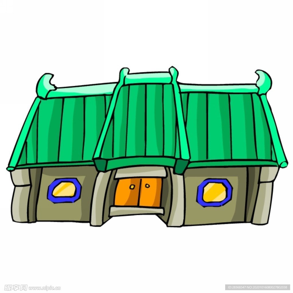 卡通中式建筑