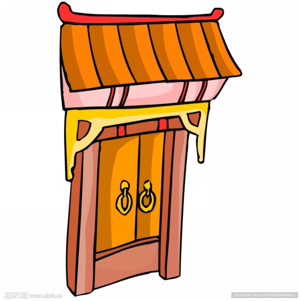 卡通中式建筑