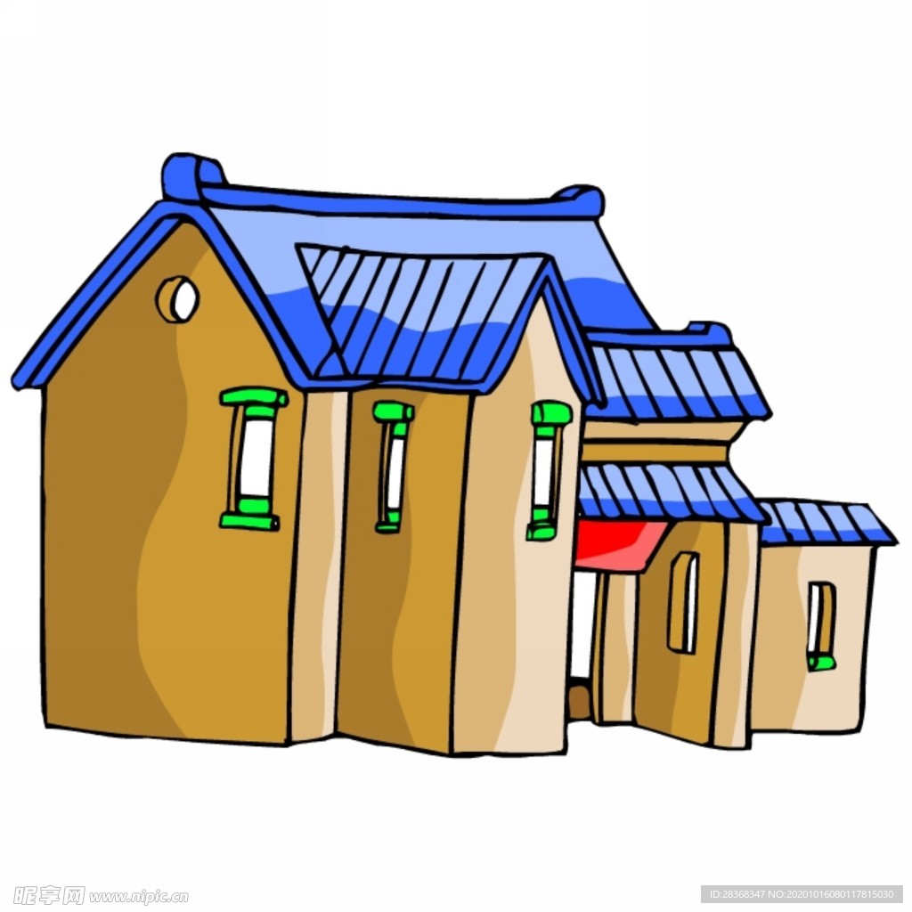 卡通中式建筑