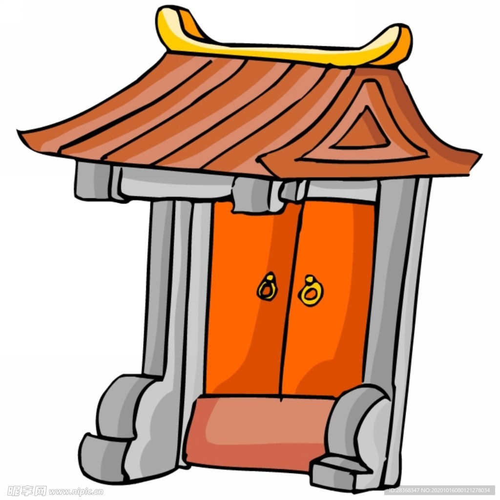 卡通中式建筑