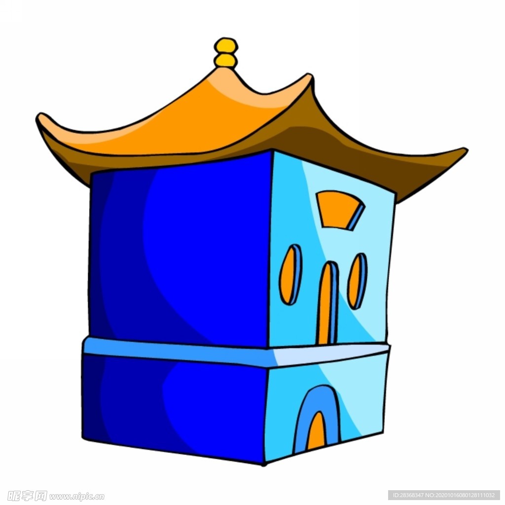 卡通中式建筑