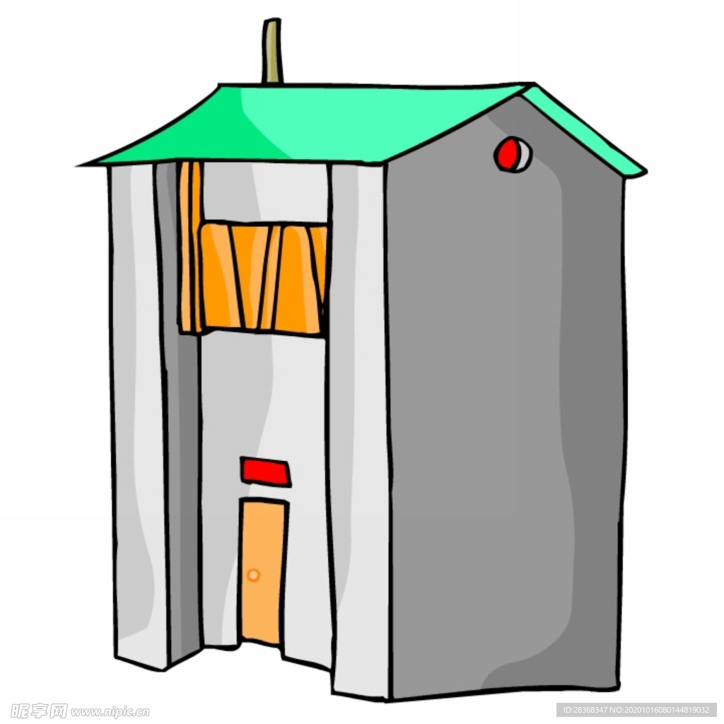 卡通中式建筑