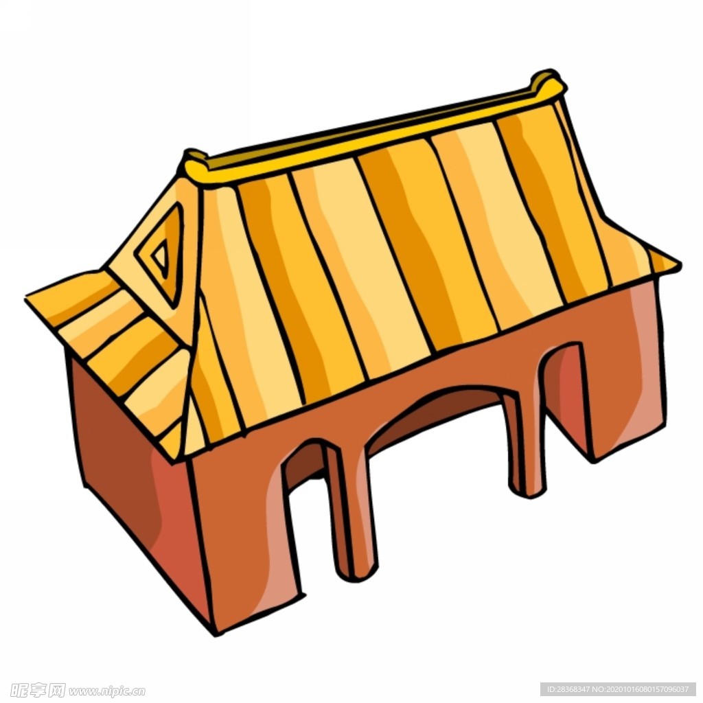 卡通中式建筑