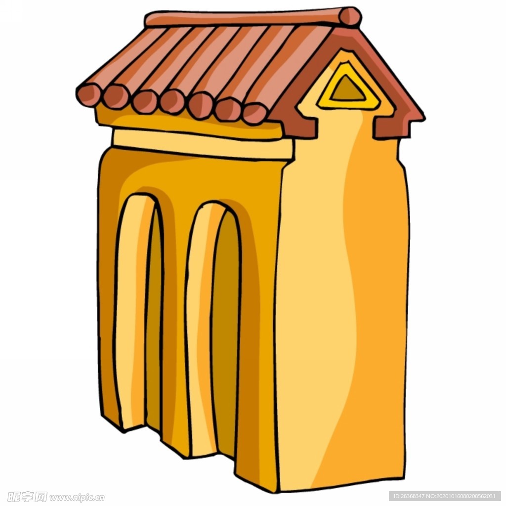 卡通中式建筑