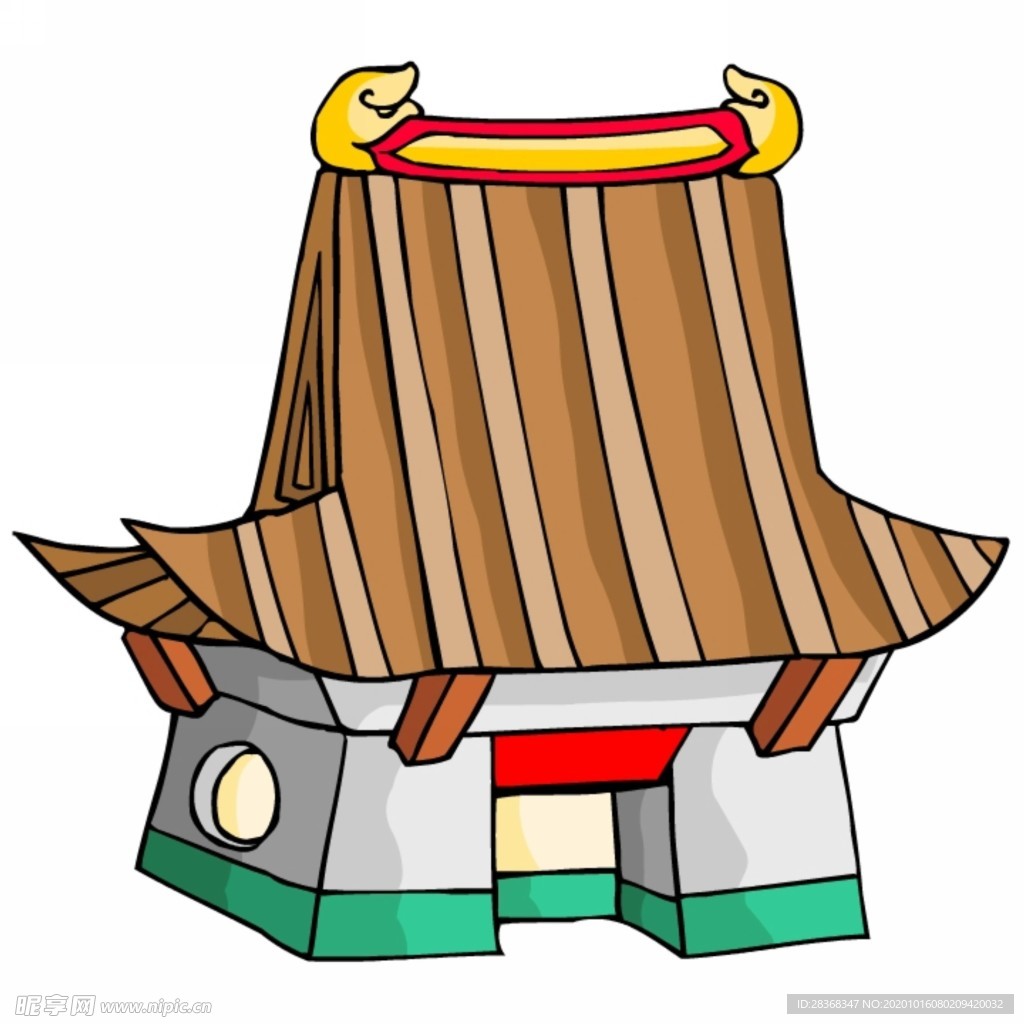 卡通中式建筑