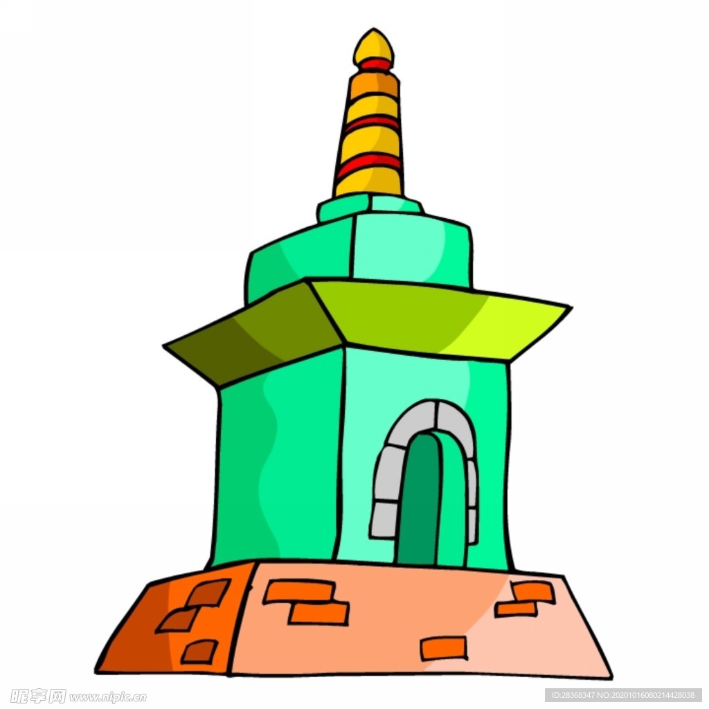 卡通中式建筑