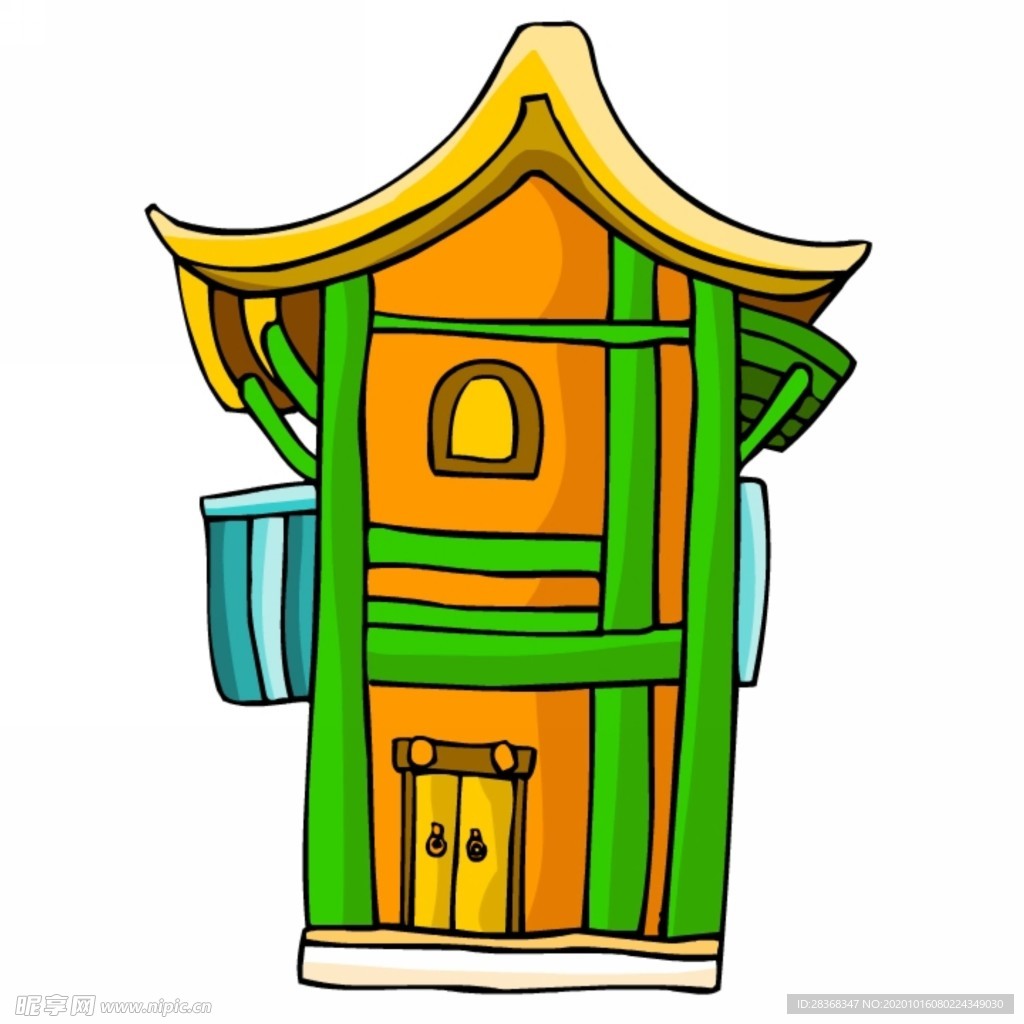 卡通中式建筑