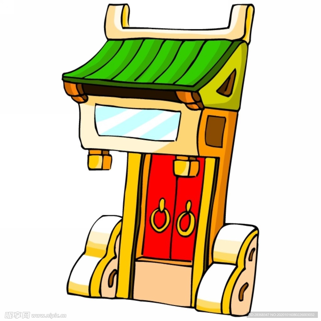卡通中式建筑