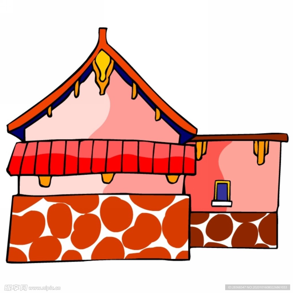 卡通中式建筑