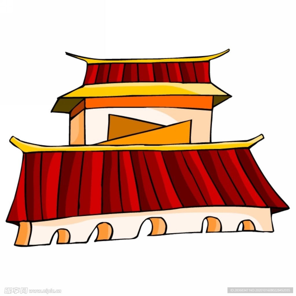 卡通中式建筑