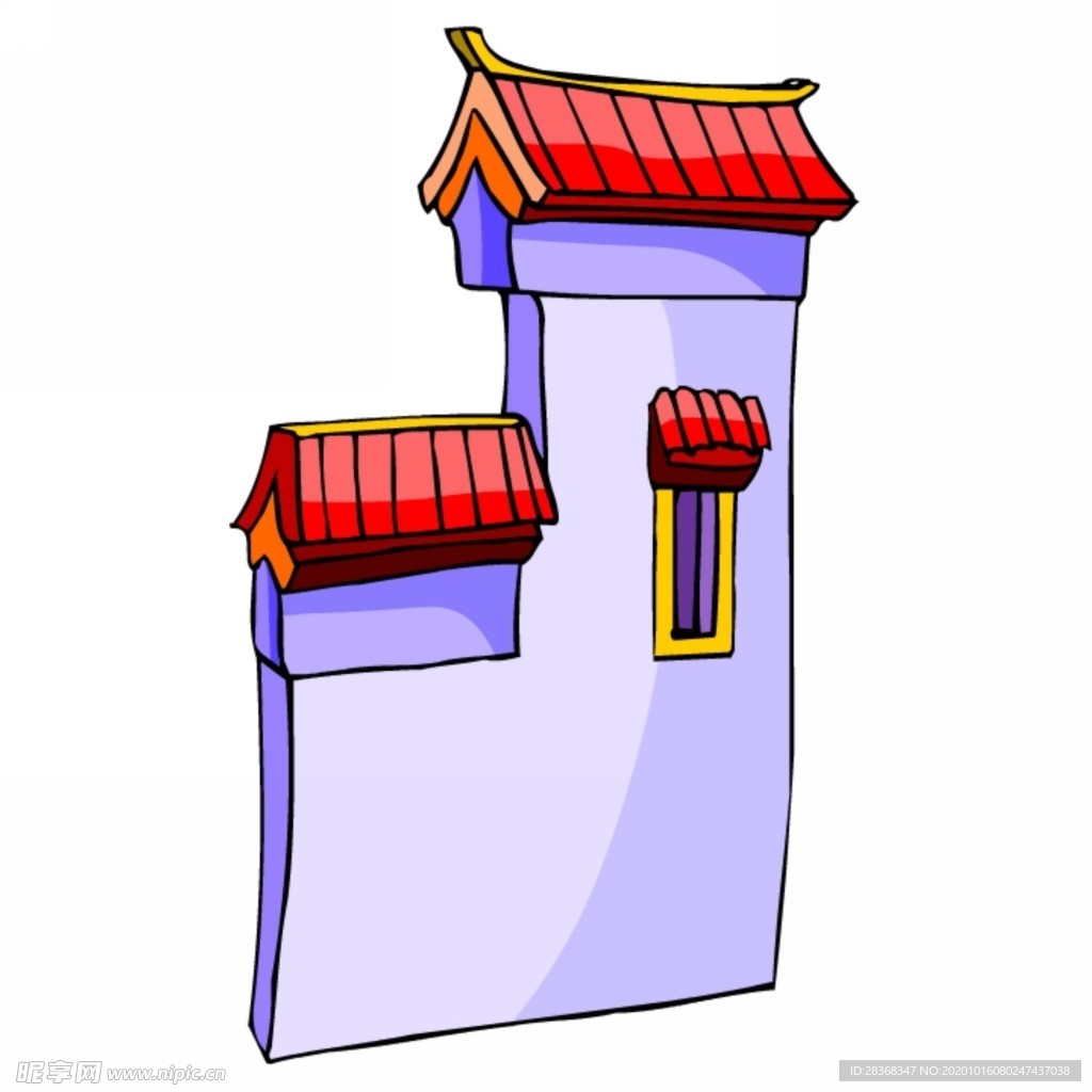 卡通中式建筑