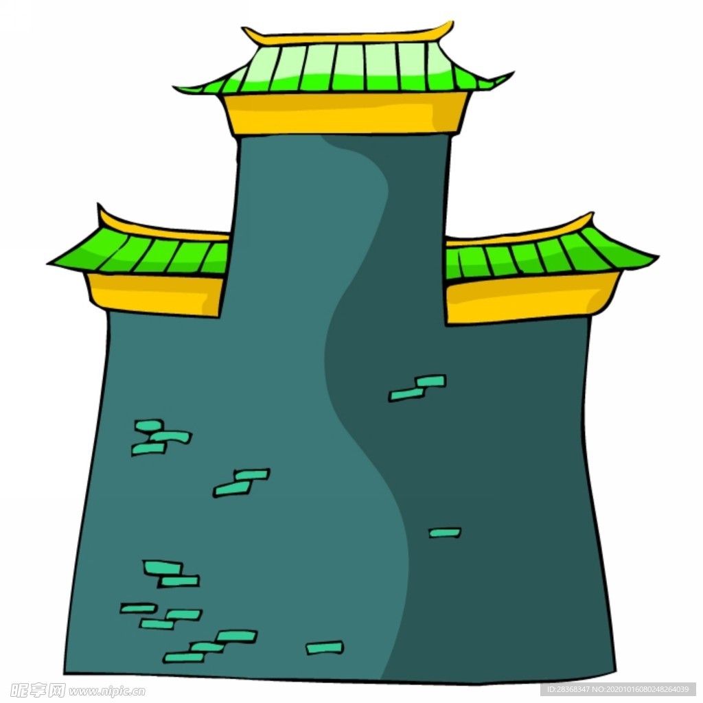 卡通中式建筑