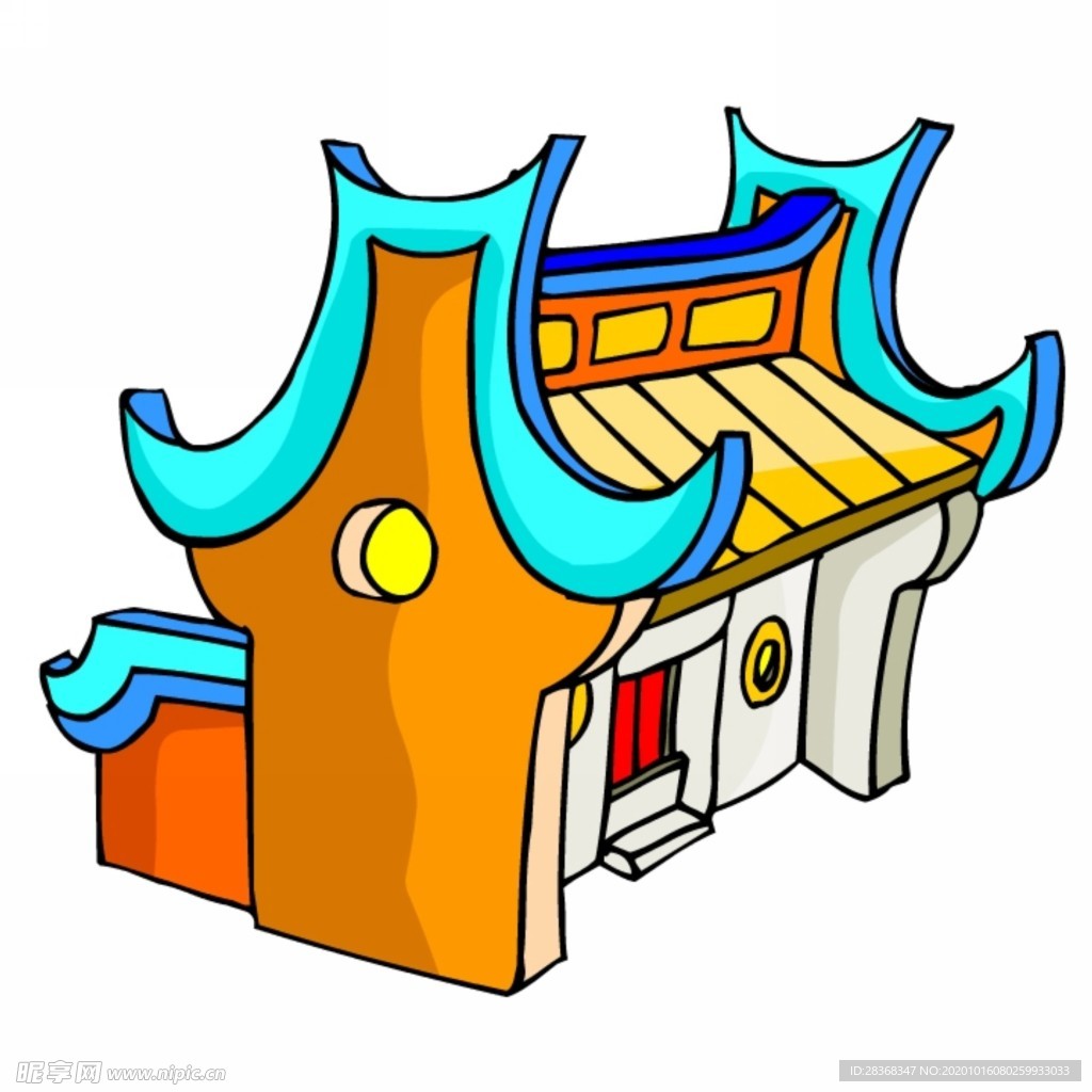卡通中式建筑