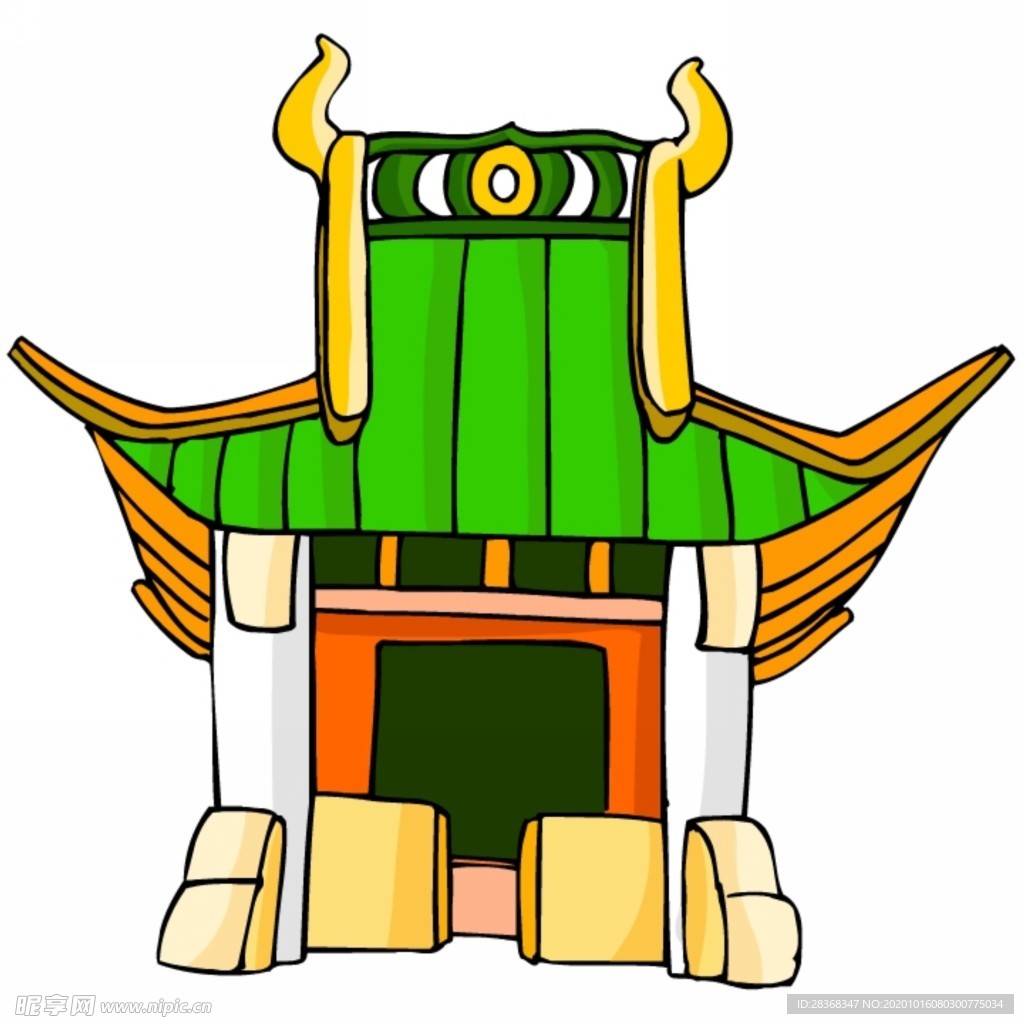 卡通中式建筑