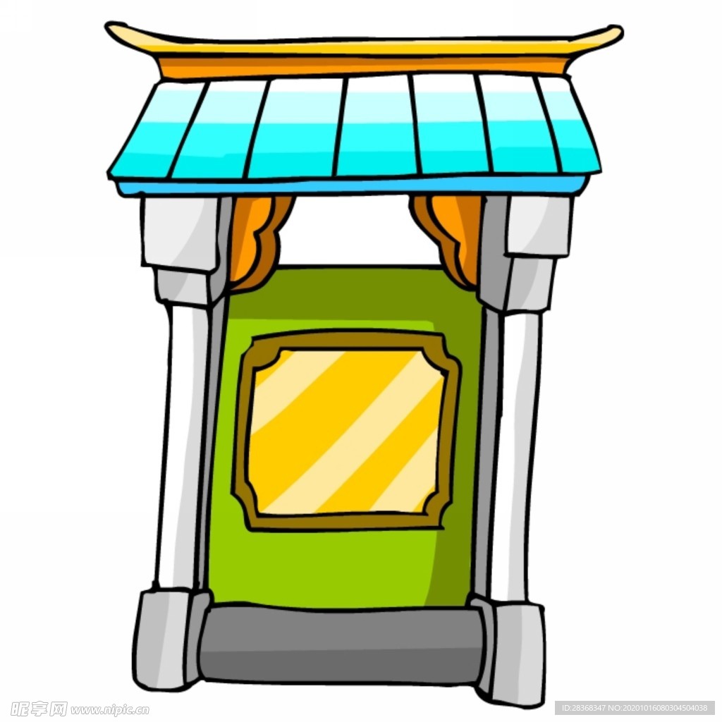 卡通中式建筑