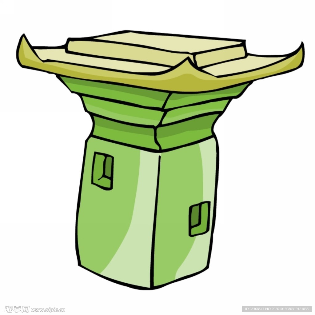 卡通中式建筑