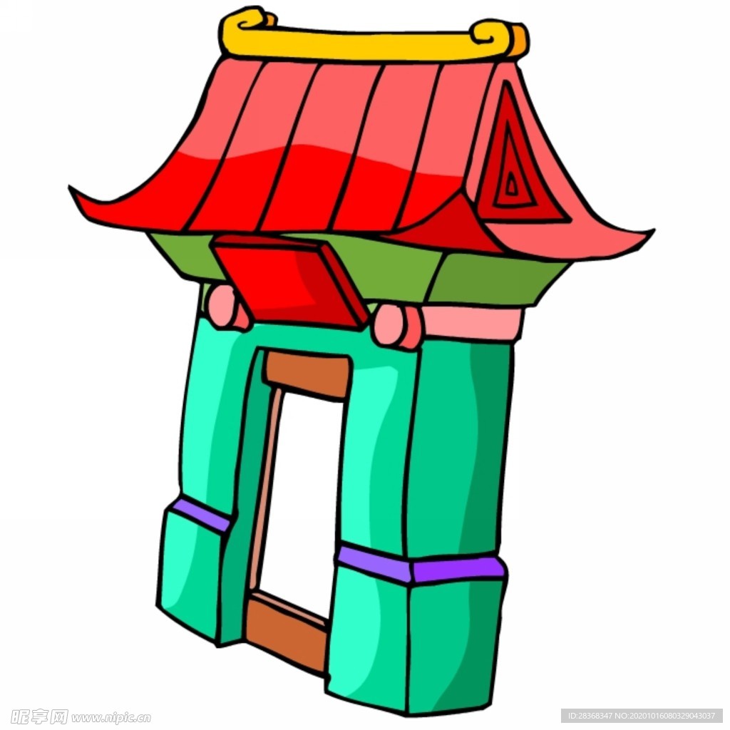 卡通中式建筑