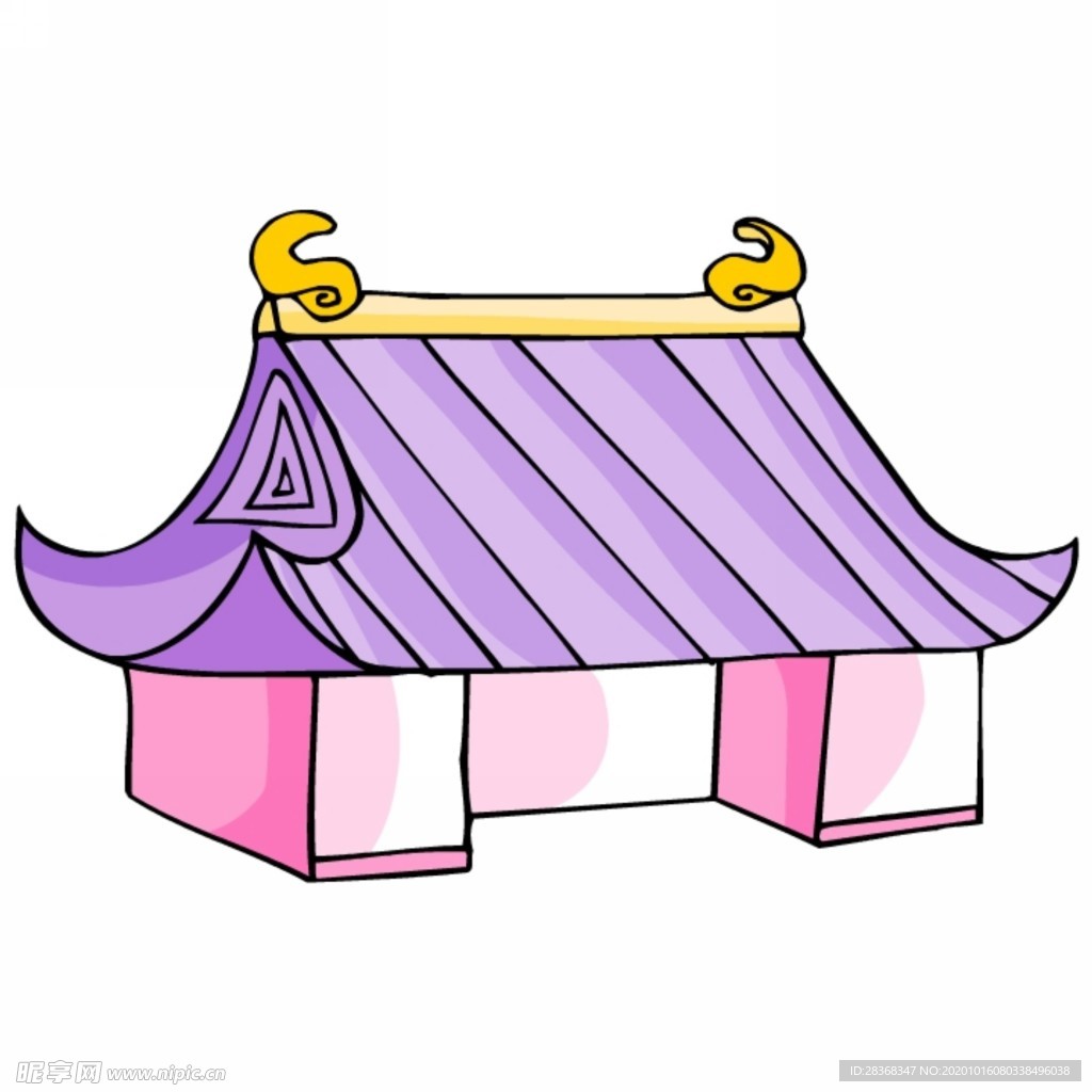 卡通中式建筑