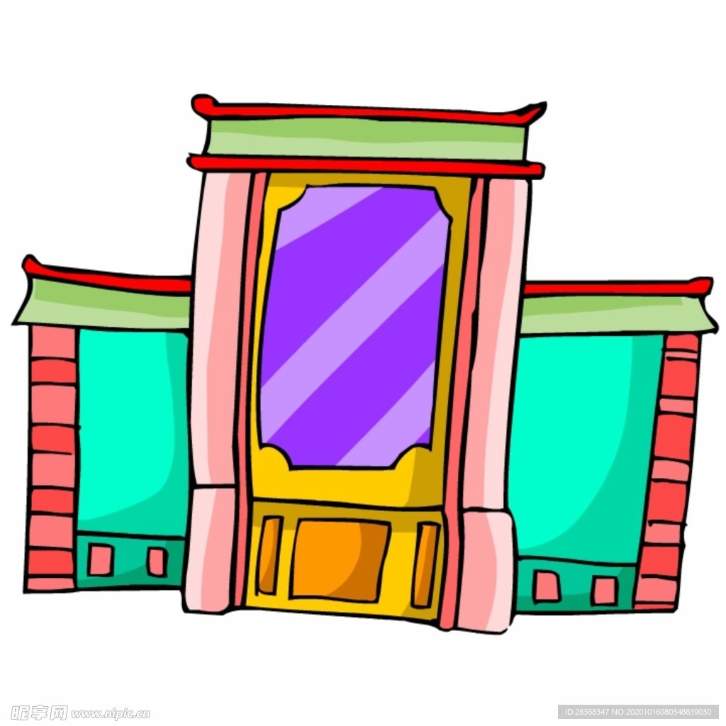 卡通中式建筑