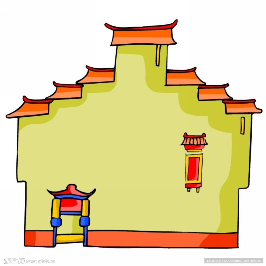 卡通中式建筑