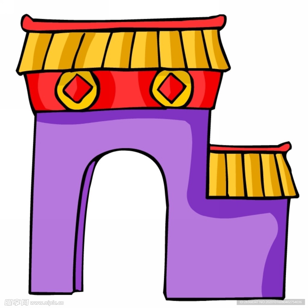 卡通中式建筑